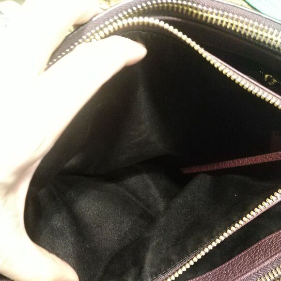 COACH 28160 BOROUGH Pebbled Oxblood Leather Satchel Handbag Rare Retired - Picture 9 of 12